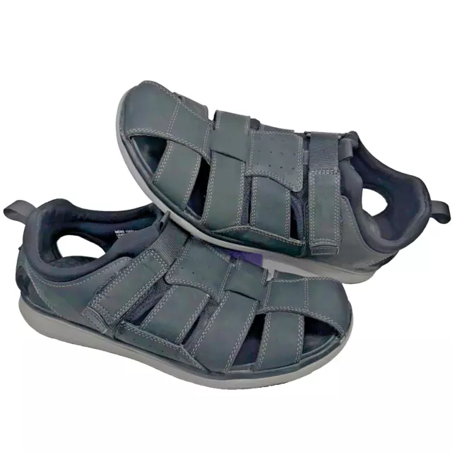 FLORSHEIM 11975-010 MEN'S Size 13 M Black Leather Comfortech Sandals ...