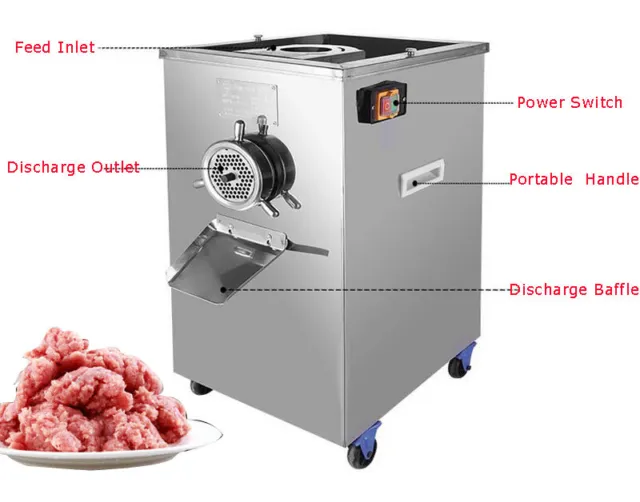 INTBUYING® Electric Meat Grinder 220V Full Stainless Meat Crusher Movable USA