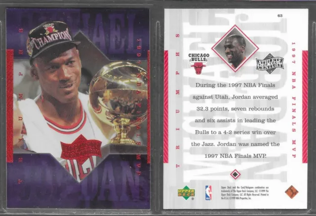 Upper Deck 1999 Nba Basketball #63 Michael Jordan Bulls Athlete Of The Century