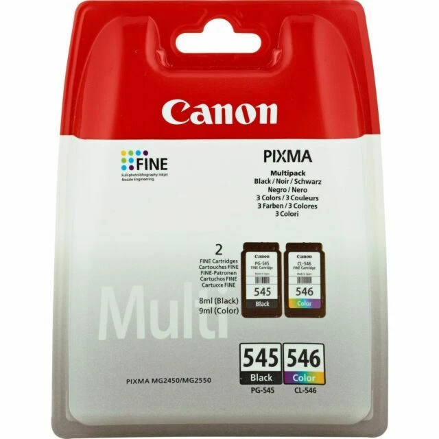 Cartuccia Originale Canon Pg-545 Pg-546 Black Color Ts305 Ts3150 Ip2800 Tr4550