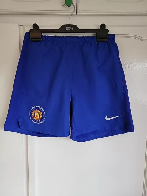 Nike Manchester United 40th Anniversary Mens Blue Football Shorts Size Small