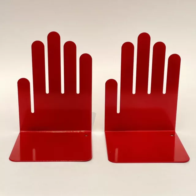 Vintage Pop Art Metal Hand Bookends Red Spectrum Designs