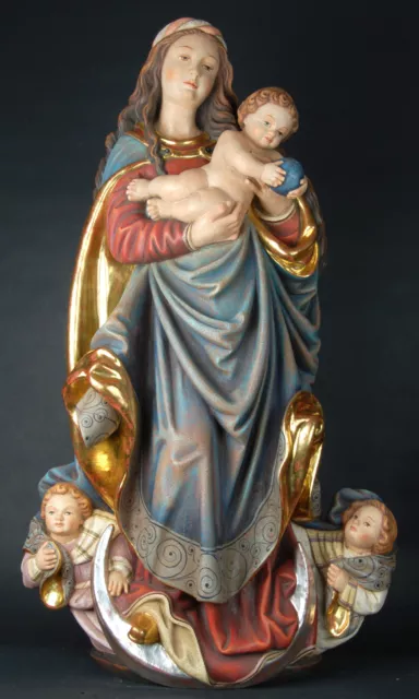 Antiguo Tallado Madre de Dios, Virgen, Holy Mary, Madera Wood, Bild-Relief