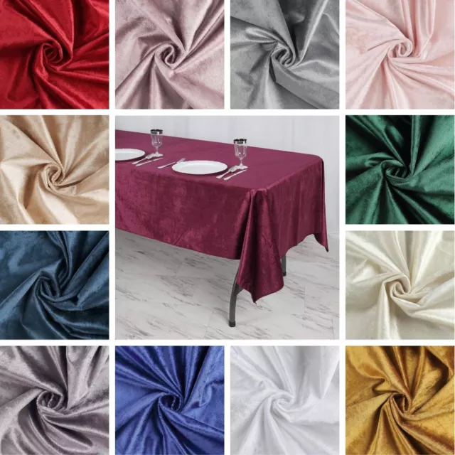 60x102-Inch Rectangular Premium Velvet Tablecloth Party Wedding Table Linens