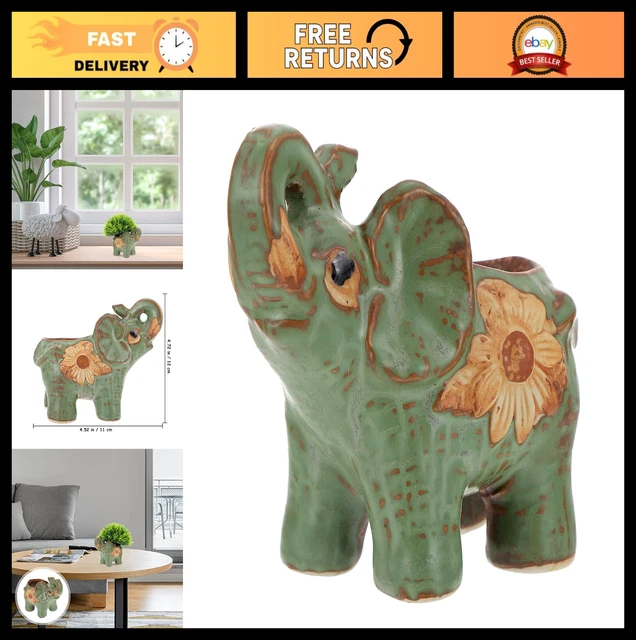 Porte plante éléphant en céramique H27 - Mi Emmaüs | Mi-Emmaüs