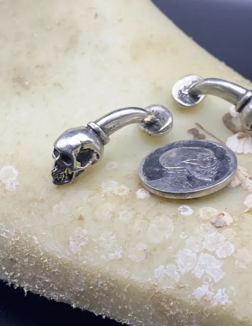 skull cufflinks White Brass