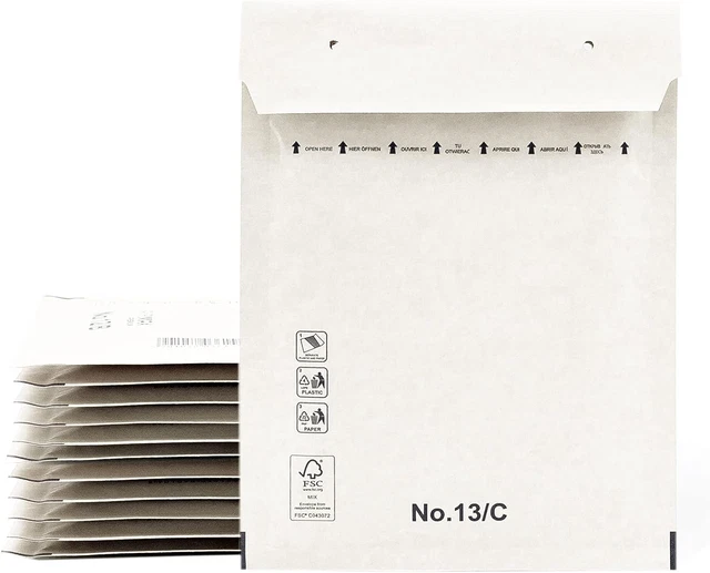 Buste Imbottite, Buste Postali, Sacchetti Di Carta Con Interno Bolla, Colore Bia