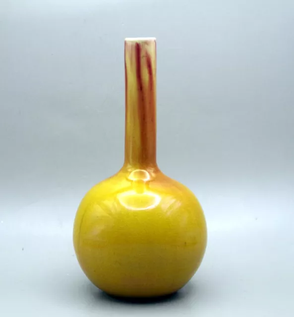 LINTHORPE ART POTTERY Yellow Drip Glazed VASE