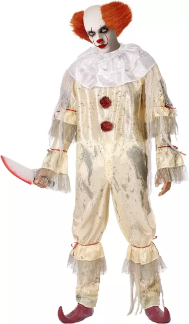 Costume Pagliaccio Assassino Adulto Halloween Carnevale Pennywise IT Clown