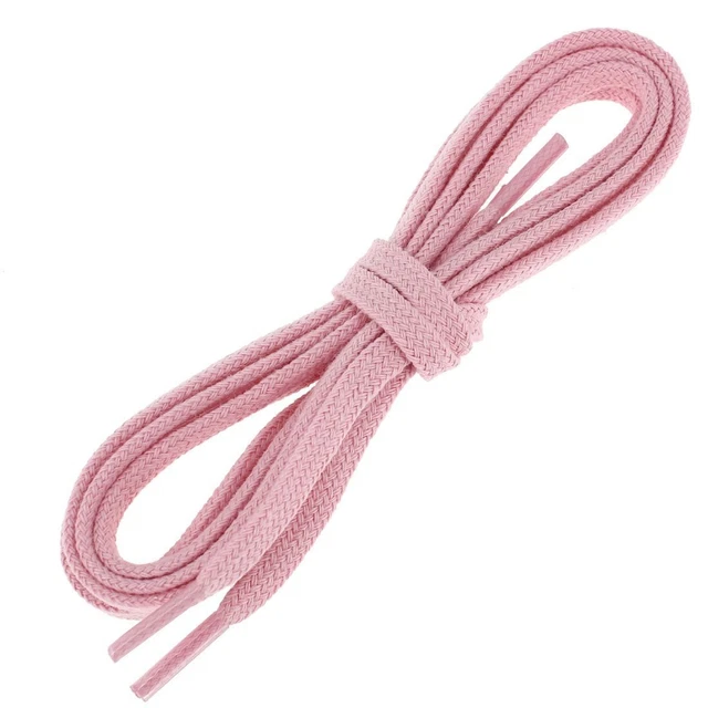 Les Lacets Français. Lacets plats et fins. 5MM, Coton. Rose oeillet.  -