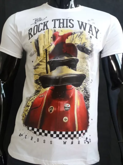 T-Shirt Uomo Maglietta Manica Corta Con Stampa Vespa 100%Cotone  Made In Italy