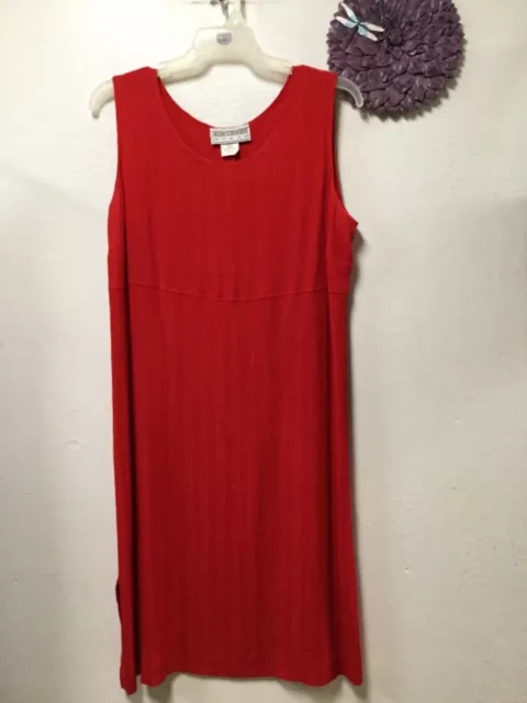 Jessica Howard Womens A-Line Dress Size 16 Red Sleeveless Hem Side Splits 158