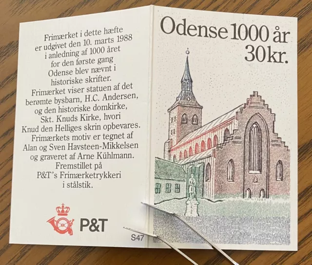 Denmark 1988, SC#850 block of 10 in booklet, St. Cnut’s Church, MNH