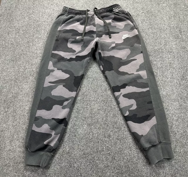 Nike Club Camo Jogger Sweatpants Men’s Medium Black Gray Athletic Military