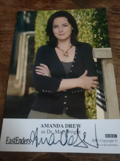BBC EastEnders Dr May Wright Amanda Drew  Hand Signed Cast Card Autograph