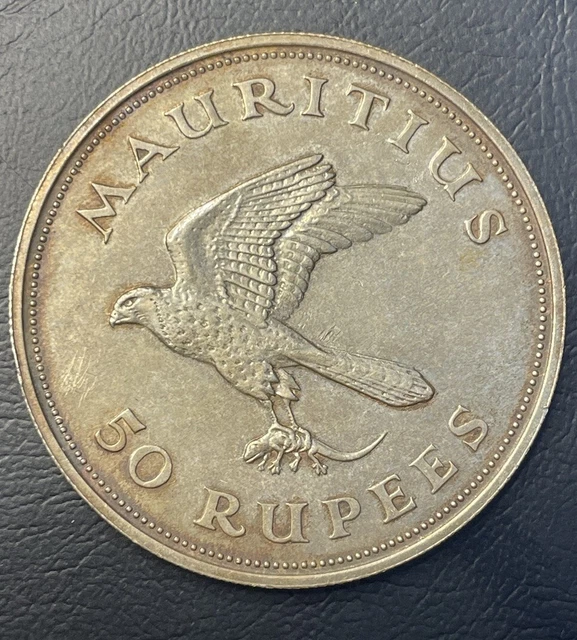 1975 MAURITIUS SILVER 50 Rupees Coin. Kestrel Bird £0.01 - PicClick UK