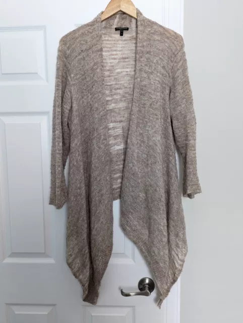 Eileen Fisher 1X XL Tan Open Knit Alpaca Wool Blend Duster Cardigan Sweater