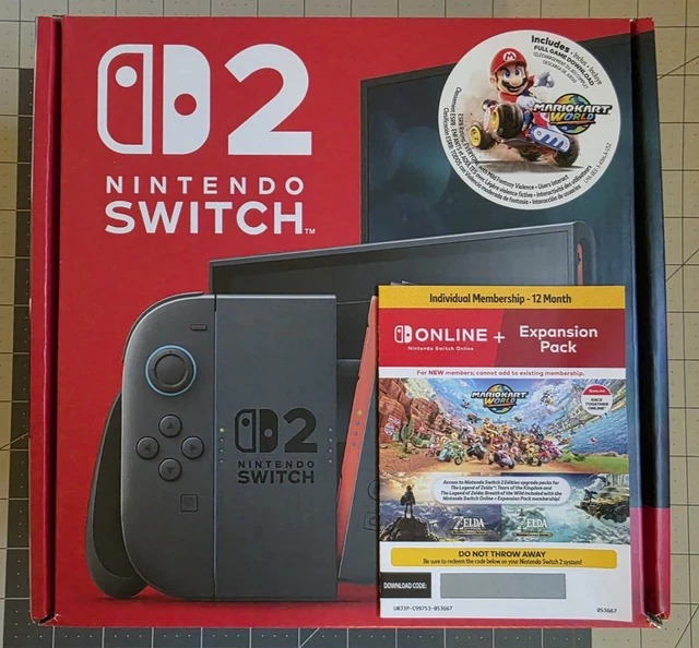 NINTENDO SWITCH 2 Console Mario Kart World Bundle & NSO 12 Month ...