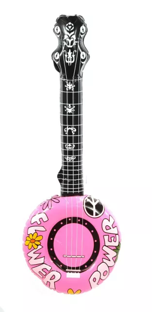 aufblasbare Banjo pink Hippie Requisite Musik-Instrument Reggae Flower 125165313