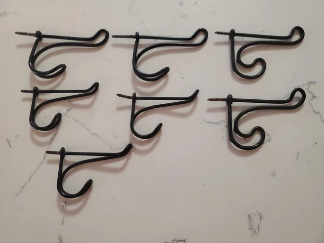 Metal Twisted Wire Coat Hat Double Hooks 7 Pieces Screw In Hall Tree Hardware