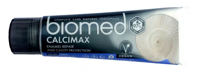 Biomed Calcimax Zahnpasta -100g- ohne Fluorid & Vegan - mit ätherischen Ölen