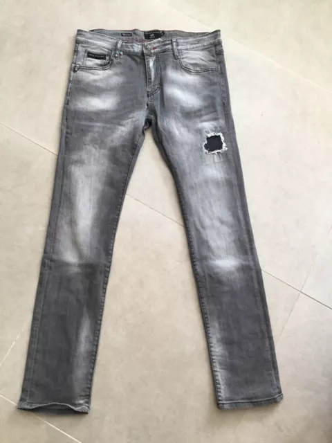 Très beau jeans gris Philipp Plein 36 Tbe