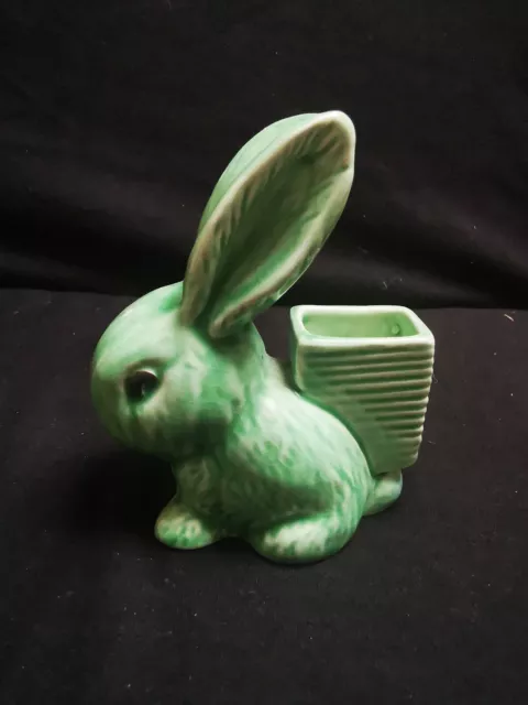 Vintage Sylvac Green Snub Nose Bunny Match Striker Model 1064 Very Good Conditio