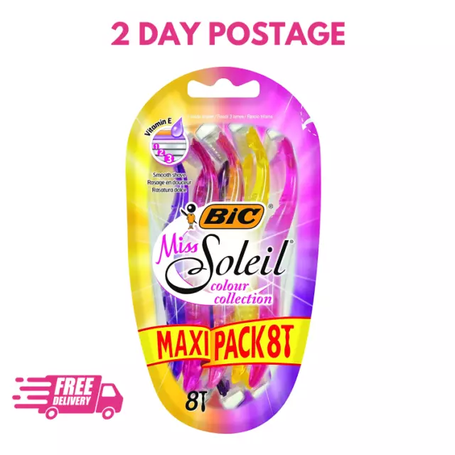 BIC Miss Soleil Colour Collection Lady Razors - Maxi Pack of 8