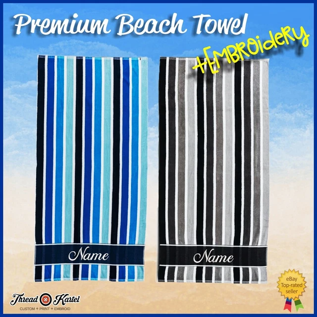 Premium Personalised Beach Pool Towel Custom Embroidery Gifts