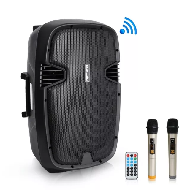 Pyle Portable Bluetooth PA 15’’ Speaker System, 1600 Watt, Rechargeable Battery
