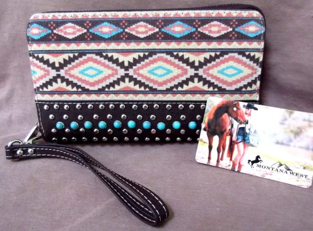 Native american style wallet made by Montana West - Navajo Weave Pattern M24