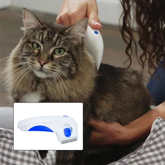 Electric Flea Zapper Lice Remover Hair Comb Brush Cat Dog Safe Cleaning Tool` 11