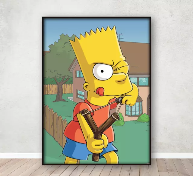 The Simpsons Bart Simpson Poster Home Decor Bedroom Wall Art Print A4 Framed