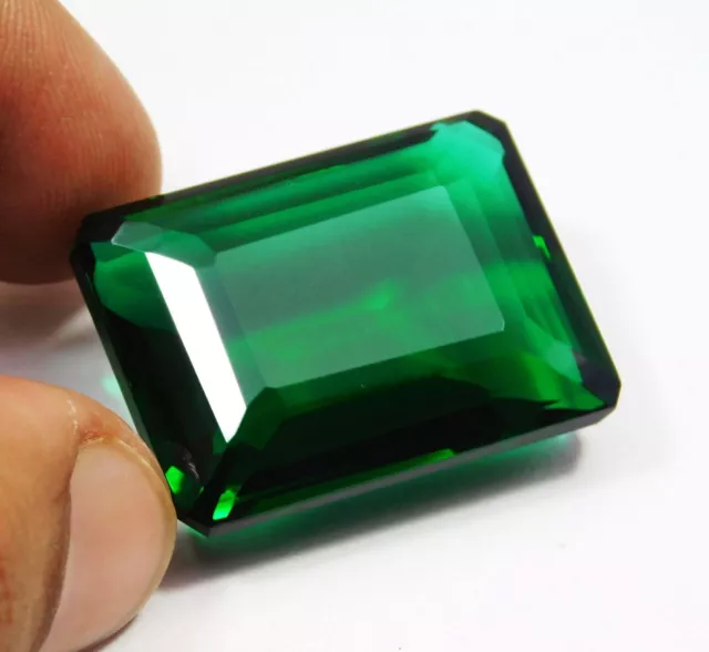 Natural Certified 90.00 Ct Emerald Cut Green Colombian Emerald Loose Gemstone`