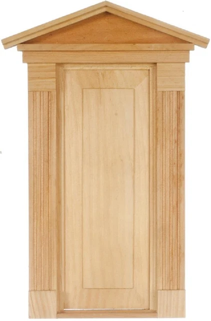 Dolls House Victorian Raised Panel External Front Door Miniature Wooden 1:12 DIY