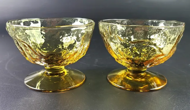 Vintage  -Pair - Morgantown Yellow Parfaits Bowls