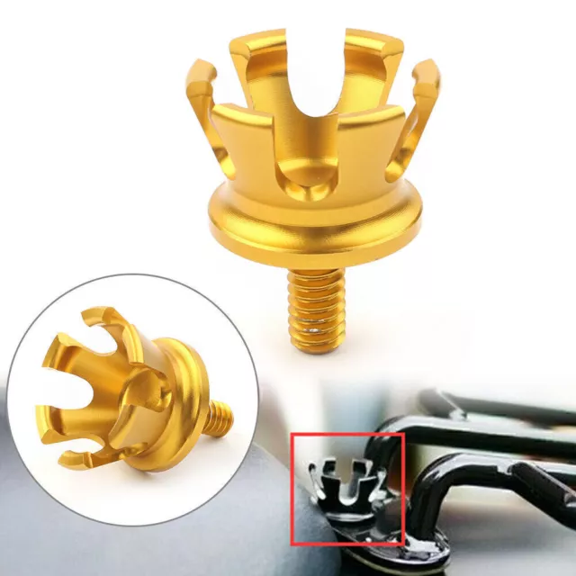 Imperial Crown Style Rear Seat Bolt Tab Screw Mount For Harley 96-Later Gold UK