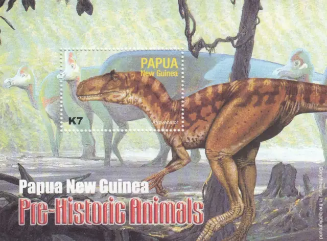 280023/ Block ** MNH PAPUA DINOSAURIER FAUNA