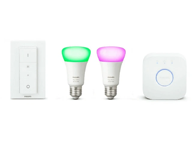 Kit de iluminación - Philips Hue White and Color E27, 2 bombillas, Hue, LED