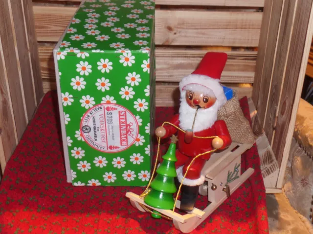 Steinbach Räuchermann Spieluhr Spieldose Weihnachtsmann mit Schlitten 22cm