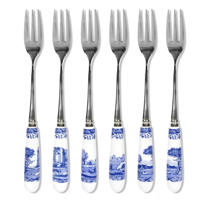 Spode Blue Italian Pastry Forks (Set of 6)