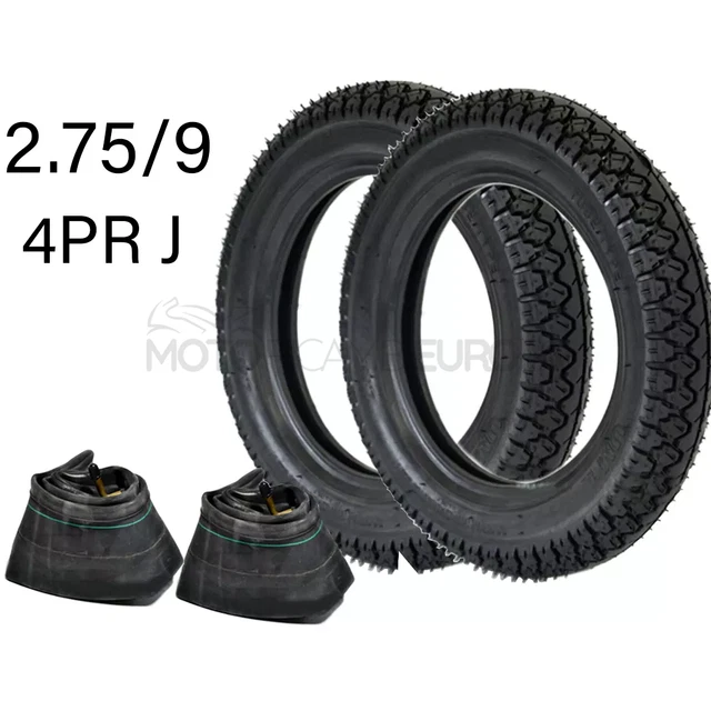 2 Neumáticos De Goma 2.75-9 Para Piaggio Vespa R, L, N 50 (primer Tipo) - Calidad Oem