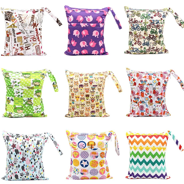 Swim Bag Reusable Wet Dry Cloth Nappy Pouch Travel Waterproof Zip Baby Diaper