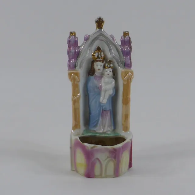 Antiker Porzellan Weihwasserkessel Maria mit Jesuskind