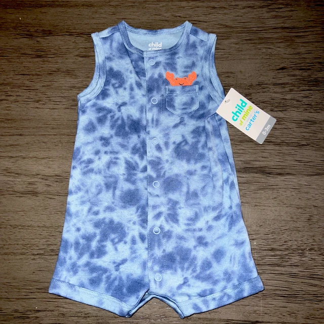 Carter's Child Of Mine Infant 'Crab' 1-Piece Bodysuit Shorts Boys 0-3 Months NWT