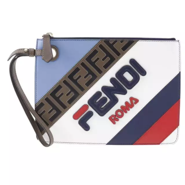 Fendi Fendi Mania Multicolour Leather Clutch Bag Authentic