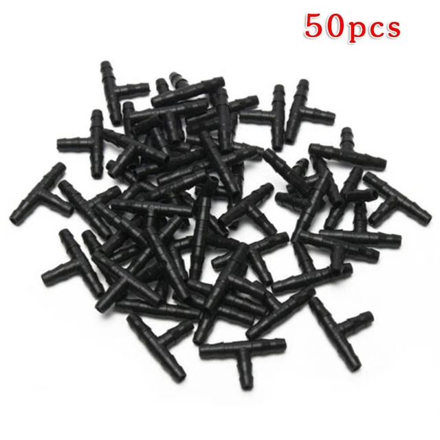 50xPlastic Scolapiatti Irrigatore Irrigazione Dentellato a T Connettore Set for