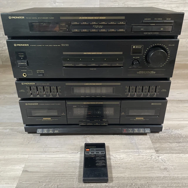 PIONEER RX-521 STEREO Double Cassette Deck Receiver Equalizer Vintage ...
