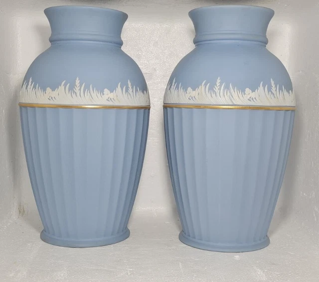 LOVELY PAIR OF Large Wedgwood JasperWare Vases 2009 Wgc Match Play 39