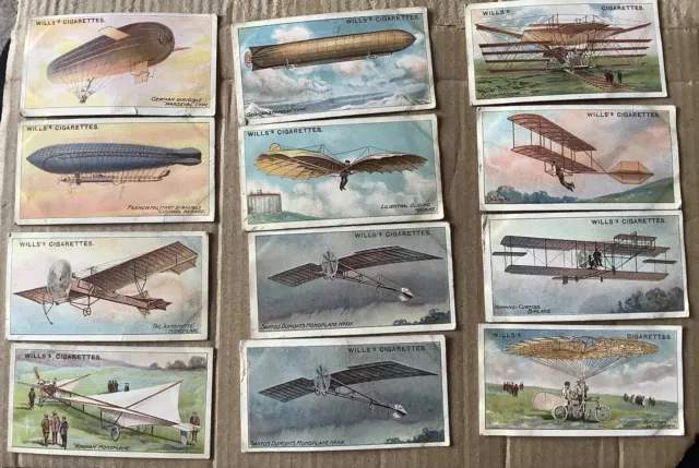 12 Various Wills Cigarette Cards- Aviation